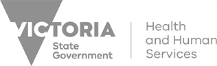 Logo victoria health human services grey